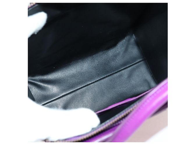 Céline Borsa CELINE Luggage Micro Shopper in pelle 2way Viola Oro Auth 179426SAV D'oro Porpora - vista 10