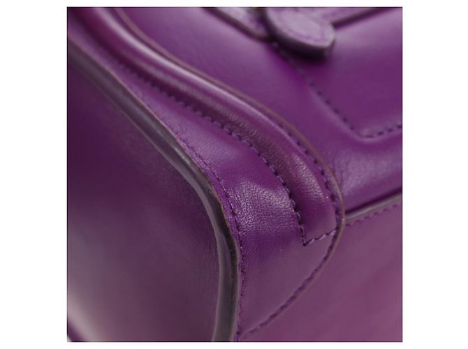 Céline Borsa CELINE Luggage Micro Shopper in pelle 2way Viola Oro Auth 179426SAV D'oro Porpora - vista 16