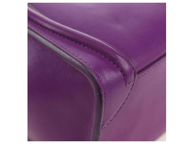 Céline Borsa CELINE Luggage Micro Shopper in pelle 2way Viola Oro Auth 179426SAV D'oro Porpora - vista 18