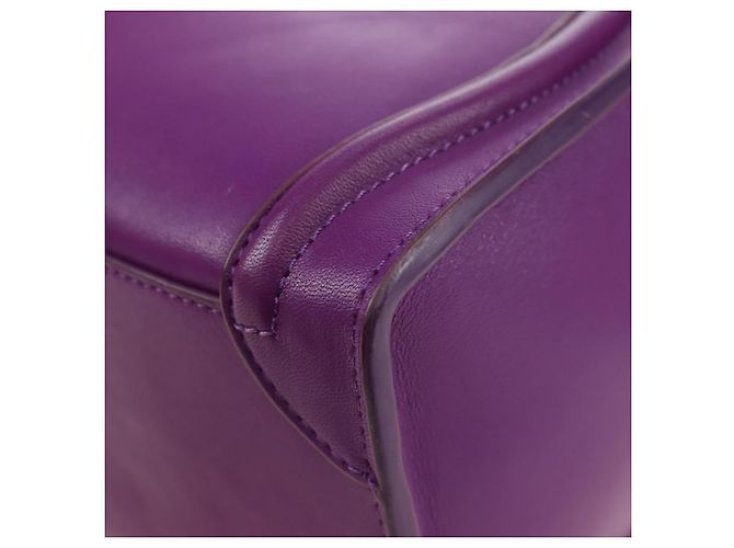 Céline Borsa CELINE Luggage Micro Shopper in pelle 2way Viola Oro Auth 179426SAV D'oro Porpora - vista 19