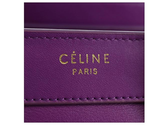 Céline Borsa CELINE Luggage Micro Shopper in pelle 2way Viola Oro Auth 179426SAV D'oro Porpora - vista 20