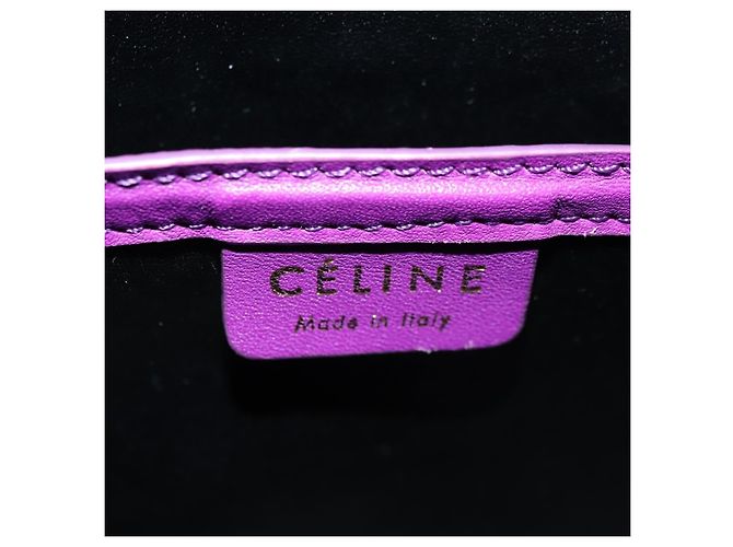 Céline Borsa CELINE Luggage Micro Shopper in pelle 2way Viola Oro Auth 179426SAV D'oro Porpora - vista 22