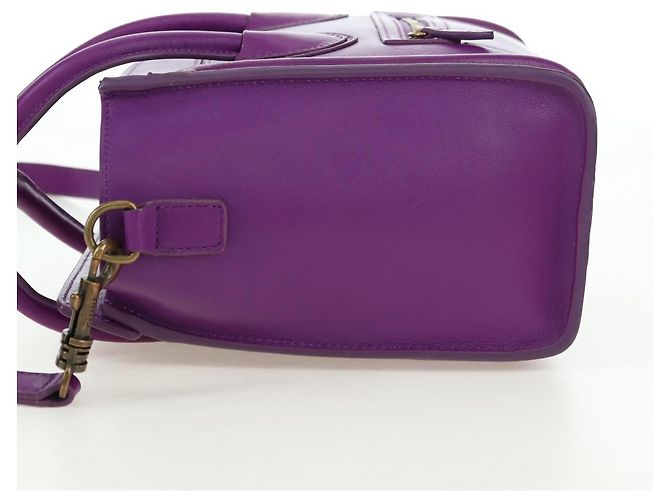 Céline Borsa CELINE Luggage Micro Shopper in pelle 2way Viola Oro Auth 179426SAV D'oro Porpora - vista 3
