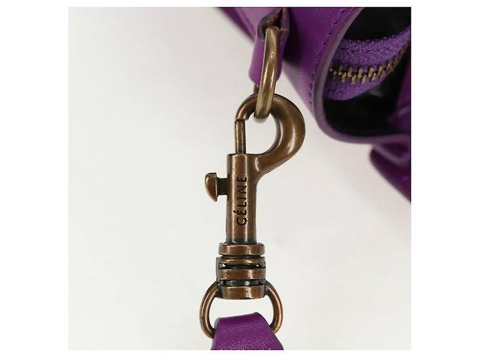 Céline Borsa CELINE Luggage Micro Shopper in pelle 2way Viola Oro Auth 179426SAV D'oro Porpora - vista 9