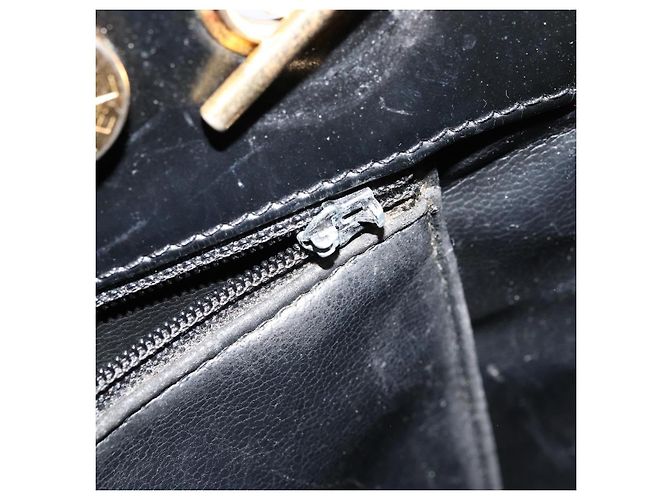 CHANEL Matelasse Chain Tote Bag Pelle Vernice Nero Oro CC Auth bs35172 D'oro - vista 10