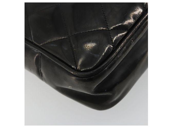 CHANEL Matelasse Chain Tote Bag Pelle Vernice Nero Oro CC Auth bs35172 D'oro - vista 17