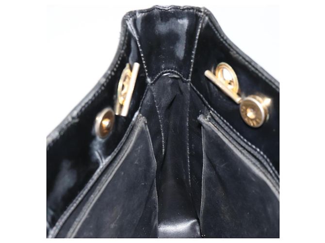 CHANEL Matelasse Chain Tote Bag Pelle Vernice Nero Oro CC Auth bs35172 D'oro - vista 21