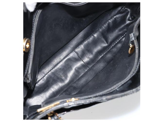 CHANEL Matelasse Chain Tote Bag Pelle Vernice Nero Oro CC Auth bs35172 D'oro - vista 9