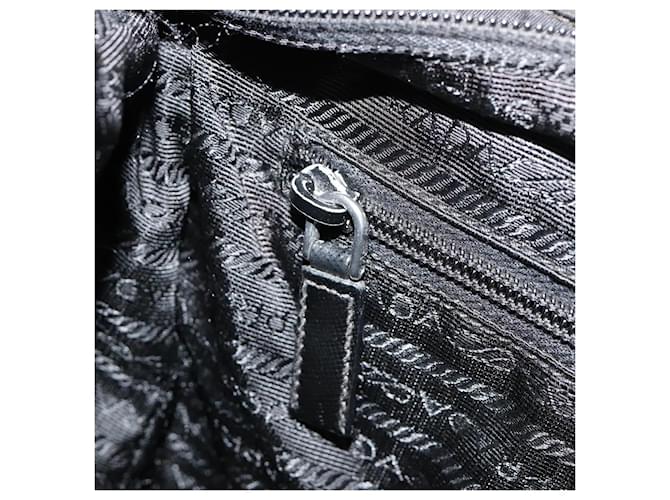 Borsa a Spalla PRADA Nylon Nero Argento Auth 180848 - vista 21