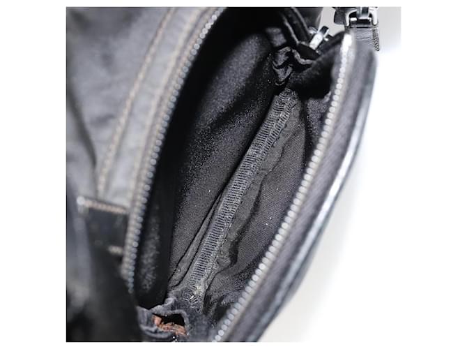 Borsa a Spalla PRADA Nylon Nero Argento Auth 180848 - vista 24