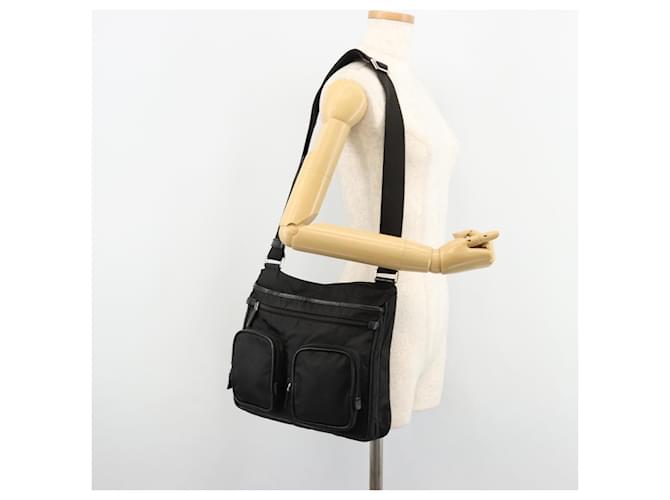 Borsa a Spalla PRADA Nylon Nero Argento Auth 180848 - vista 25