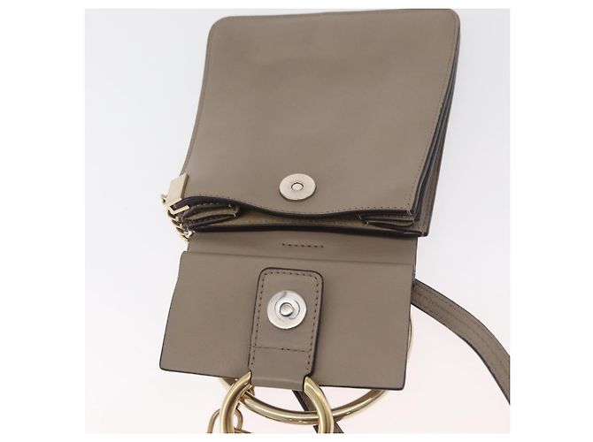 Chloé Borsa a Spalla Chloe Fay in Pelle Beige Oro Auth BA12889 D'oro - vista 10