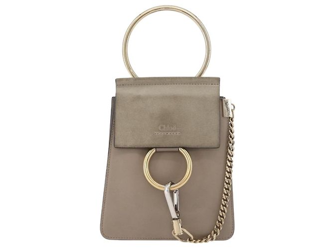 Chloé Borsa a Spalla Chloe Fay in Pelle Beige Oro Auth BA12889 D'oro - vista 13