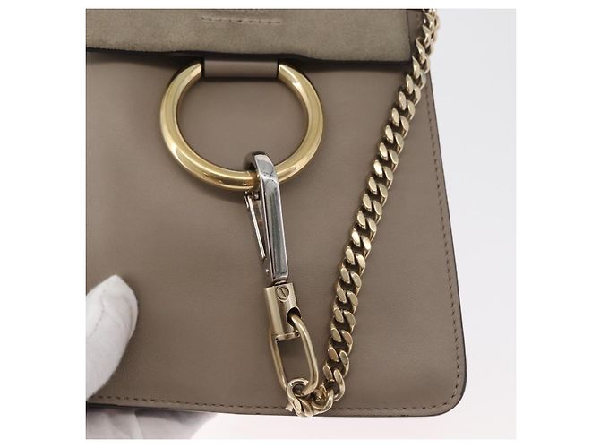 Chloé Borsa a Spalla Chloe Fay in Pelle Beige Oro Auth BA12889 D'oro - vista 19