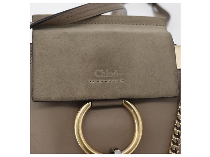 Chloé Borsa a Spalla Chloe Fay in Pelle Beige Oro Auth BA12889 D'oro - vista 20