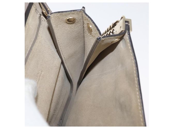 Chloé Borsa a Spalla Chloe Fay in Pelle Beige Oro Auth BA12889 D'oro - vista 22