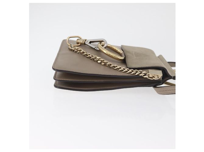 Chloé Borsa a Spalla Chloe Fay in Pelle Beige Oro Auth BA12889 D'oro - vista 3