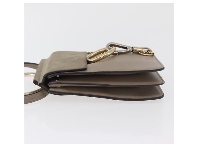Chloé Borsa a Spalla Chloe Fay in Pelle Beige Oro Auth BA12889 D'oro - vista 4