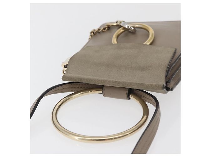Chloé Borsa a Spalla Chloe Fay in Pelle Beige Oro Auth BA12889 D'oro - vista 6