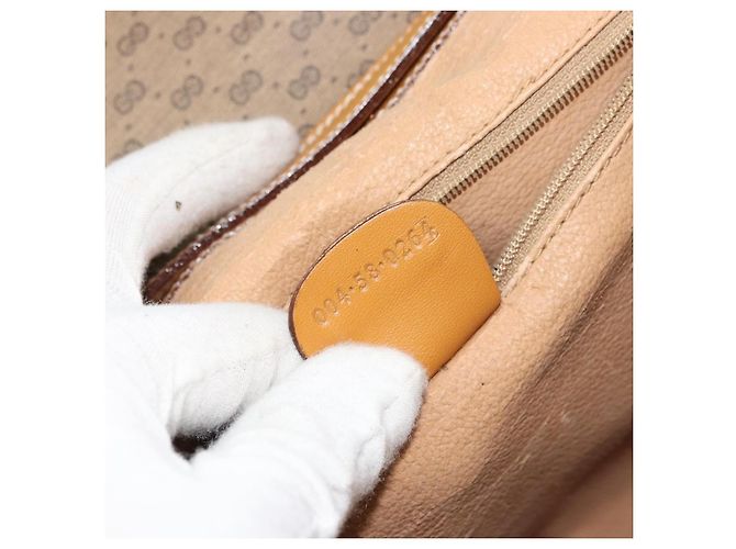 Borsa a Spalla GUCCI Micro GG Supreme PVC Beige Oro 004 58 0264 Auth BA12708 D'oro - vista 12