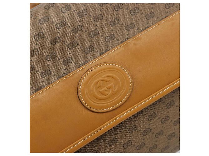 Borsa a Spalla GUCCI Micro GG Supreme PVC Beige Oro 004 58 0264 Auth BA12708 D'oro - vista 18