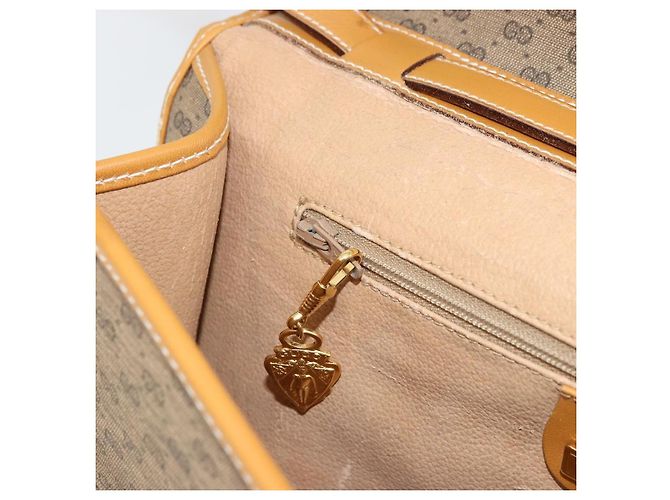 Borsa a Spalla GUCCI Micro GG Supreme PVC Beige Oro 004 58 0264 Auth BA12708 D'oro - vista 22