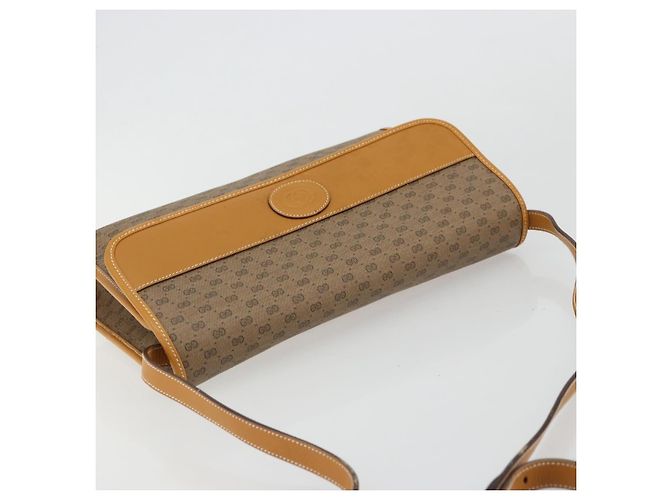 Borsa a Spalla GUCCI Micro GG Supreme PVC Beige Oro 004 58 0264 Auth BA12708 D'oro - vista 6