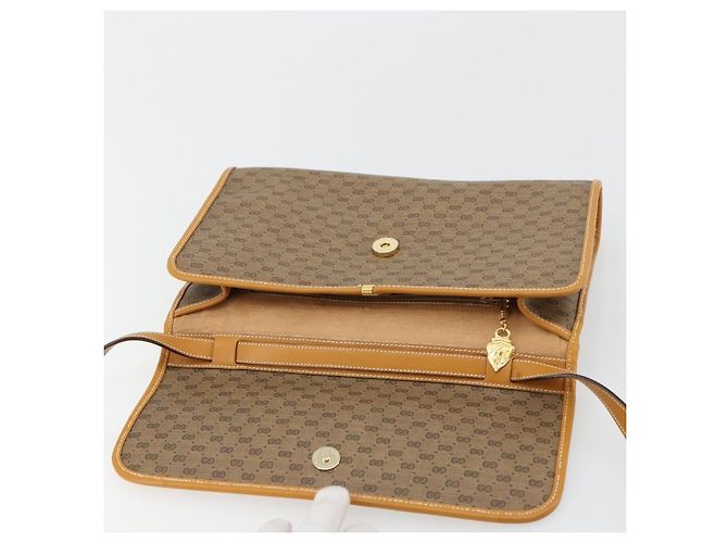 Borsa a Spalla GUCCI Micro GG Supreme PVC Beige Oro 004 58 0264 Auth BA12708 D'oro - vista 9