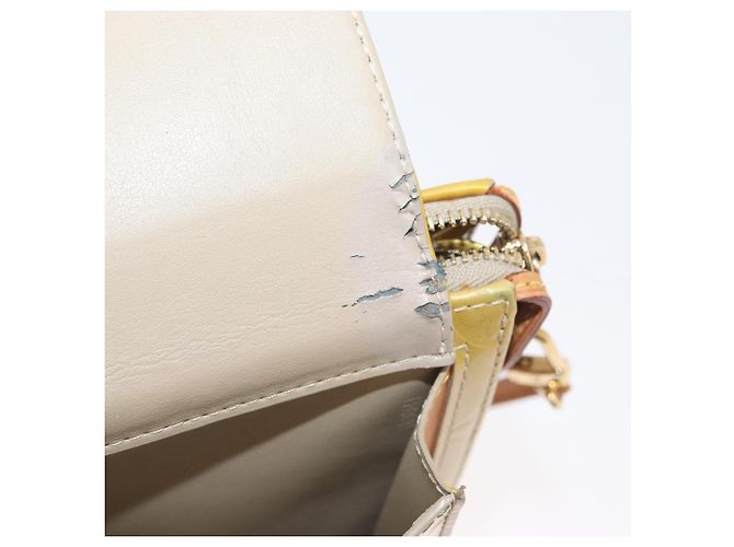 LOUIS VUITTON Monogram Vernis Motto Bolsa de Accesorios Beige M91136 LV Auth 181309 - vista 11