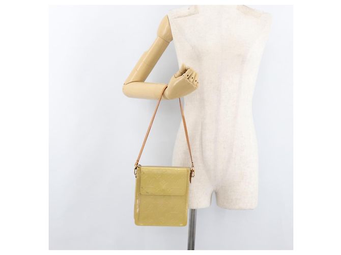 LOUIS VUITTON Monogram Vernis Motto Bolsa de Accesorios Beige M91136 LV Auth 181309 - vista 22