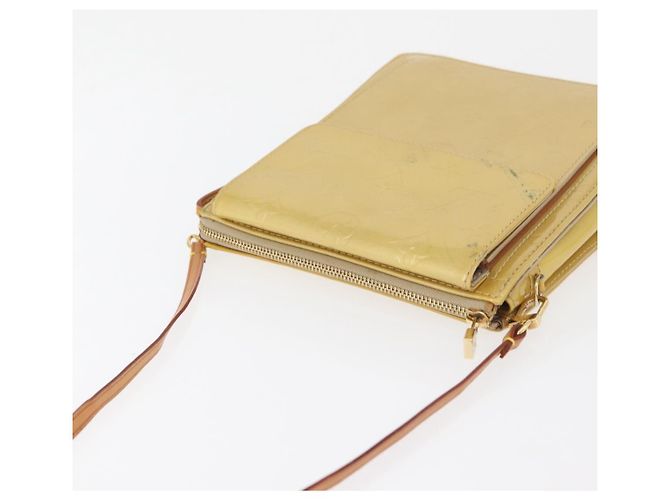 LOUIS VUITTON Monogram Vernis Motto Bolsa de Accesorios Beige M91136 LV Auth 181309 - vista 6