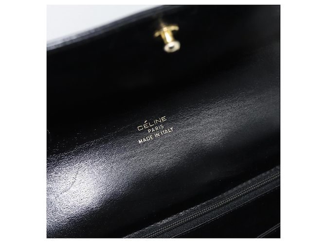 Céline Borsa a Spalla CELINE Horse Carriage in Pelle Nera e Oro Auth bs35269 Nero D'oro - vista 10