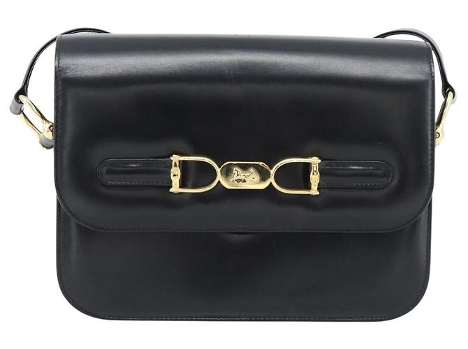 Céline Borsa a Spalla CELINE Horse Carriage in Pelle Nera e Oro Auth bs35269 Nero D'oro - vista 13