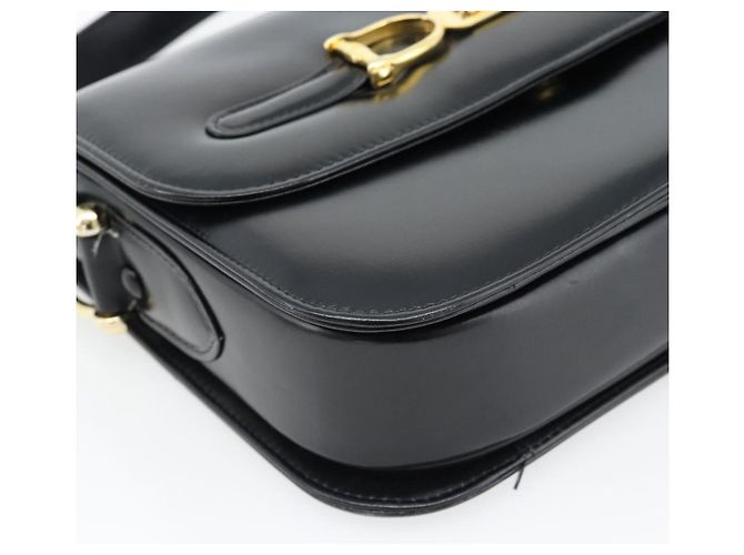 Céline Borsa a Spalla CELINE Horse Carriage in Pelle Nera e Oro Auth bs35269 Nero D'oro - vista 15