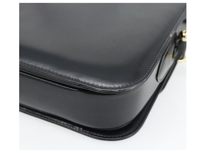 Céline Borsa a Spalla CELINE Horse Carriage in Pelle Nera e Oro Auth bs35269 Nero D'oro - vista 16