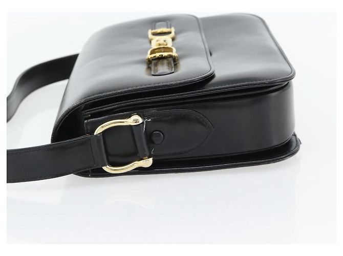 Céline Borsa a Spalla CELINE Horse Carriage in Pelle Nera e Oro Auth bs35269 Nero D'oro - vista 3