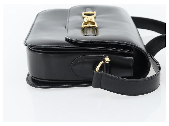 Céline Borsa a Spalla CELINE Horse Carriage in Pelle Nera e Oro Auth bs35269 Nero D'oro - vista 4