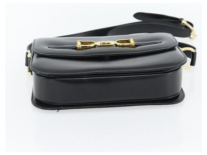 Céline Borsa a Spalla CELINE Horse Carriage in Pelle Nera e Oro Auth bs35269 Nero D'oro - vista 5