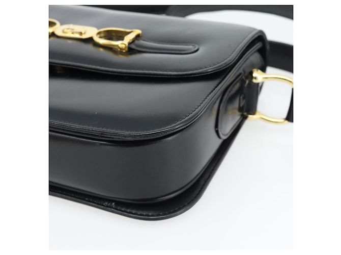 Céline Borsa a Spalla CELINE Horse Carriage in Pelle Nera e Oro Auth bs35269 Nero D'oro - vista 8
