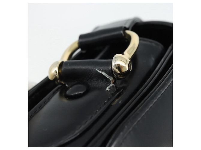 Céline Borsa a Spalla CELINE Horse Carriage in Pelle Nera e Oro Auth bs35269 Nero D'oro - vista 9
