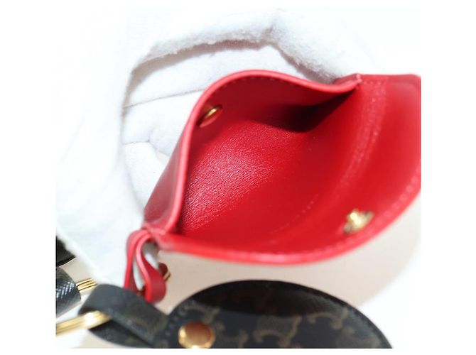 Céline CELINE Macadam Canvas Triomphe Multi Key Ring Charm PVC Black Red Auth 179883M Nero Rosso - vista 10