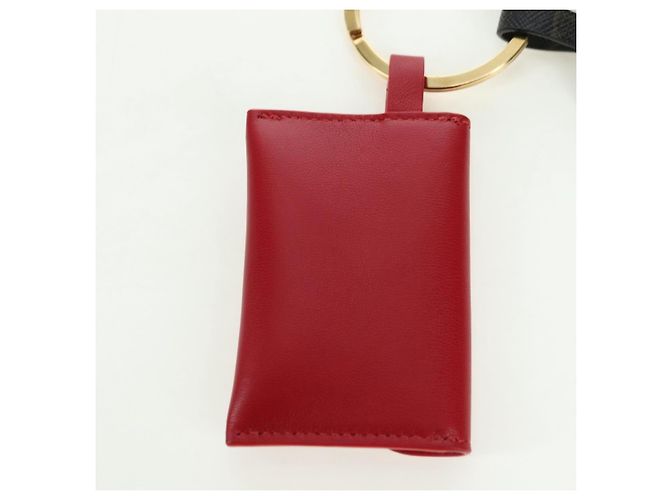 Céline CELINE Macadam Canvas Triomphe Multi Key Ring Charm PVC Black Red Auth 179883M Nero Rosso - vista 14