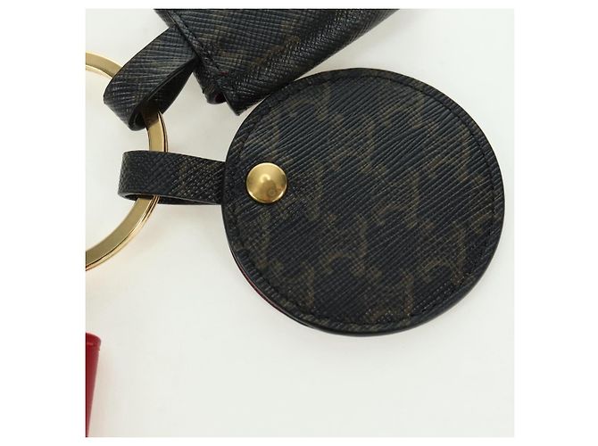 Céline CELINE Macadam Canvas Triomphe Multi Key Ring Charm PVC Black Red Auth 179883M Nero Rosso - vista 15