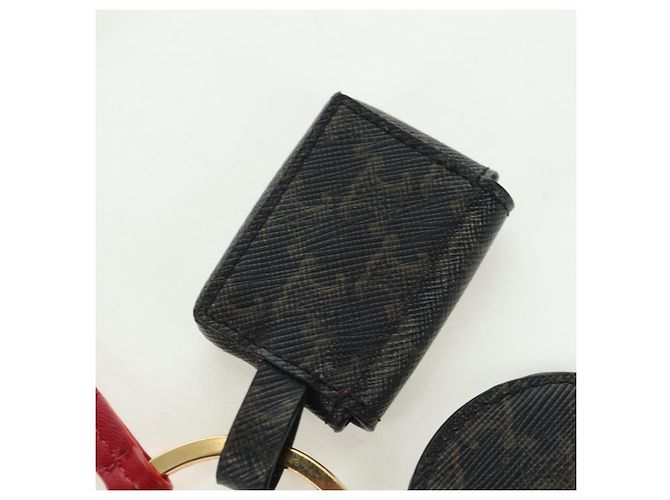 Céline CELINE Macadam Canvas Triomphe Multi Key Ring Charm PVC Black Red Auth 179883M Nero Rosso - vista 16