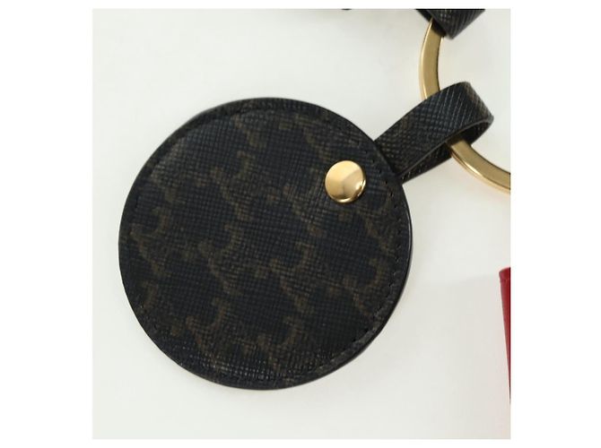 Céline CELINE Macadam Canvas Triomphe Multi Key Ring Charm PVC Black Red Auth 179883M Nero Rosso - vista 3
