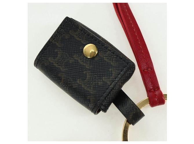 Céline CELINE Macadam Canvas Triomphe Multi Key Ring Charm PVC Black Red Auth 179883M Nero Rosso - vista 4