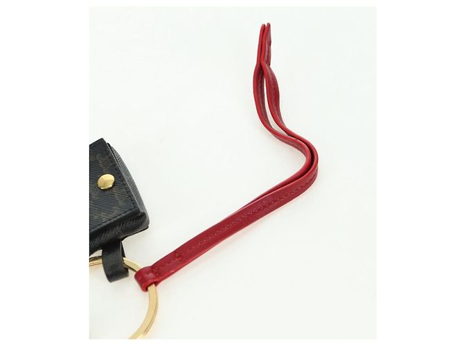 Céline CELINE Macadam Canvas Triomphe Multi Key Ring Charm PVC Black Red Auth 179883M Nero Rosso - vista 5