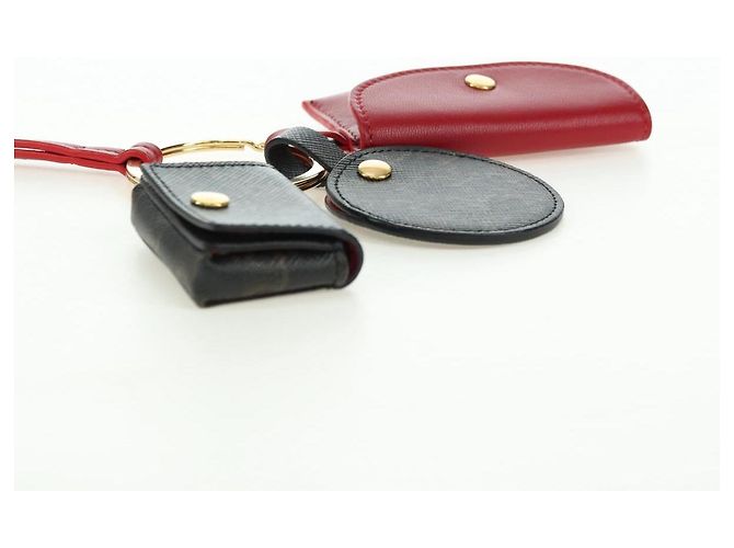Céline CELINE Macadam Canvas Triomphe Multi Key Ring Charm PVC Black Red Auth 179883M Nero Rosso - vista 8