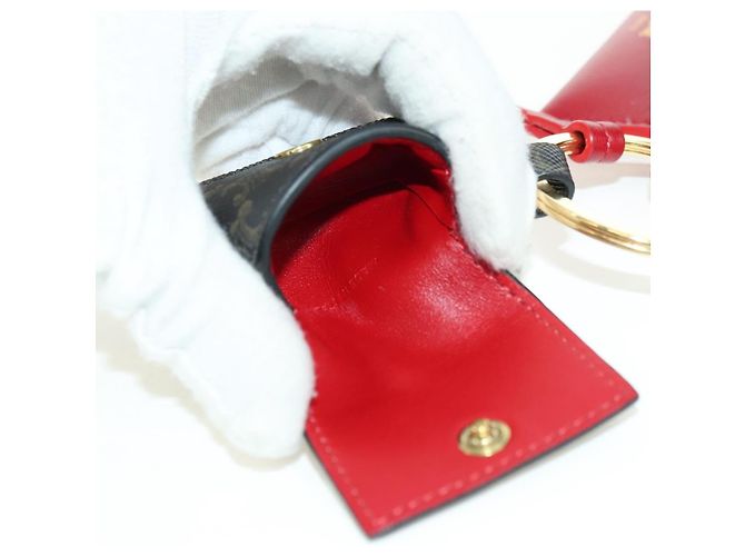 Céline CELINE Macadam Canvas Triomphe Multi Key Ring Charm PVC Black Red Auth 179883M Nero Rosso - vista 9