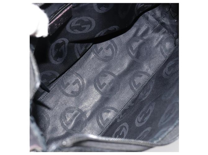 Bolso de hombro GUCCI GG Canvas Guccissima Cuero Negro Plata 257282 Auth ka4401 - vista 11
